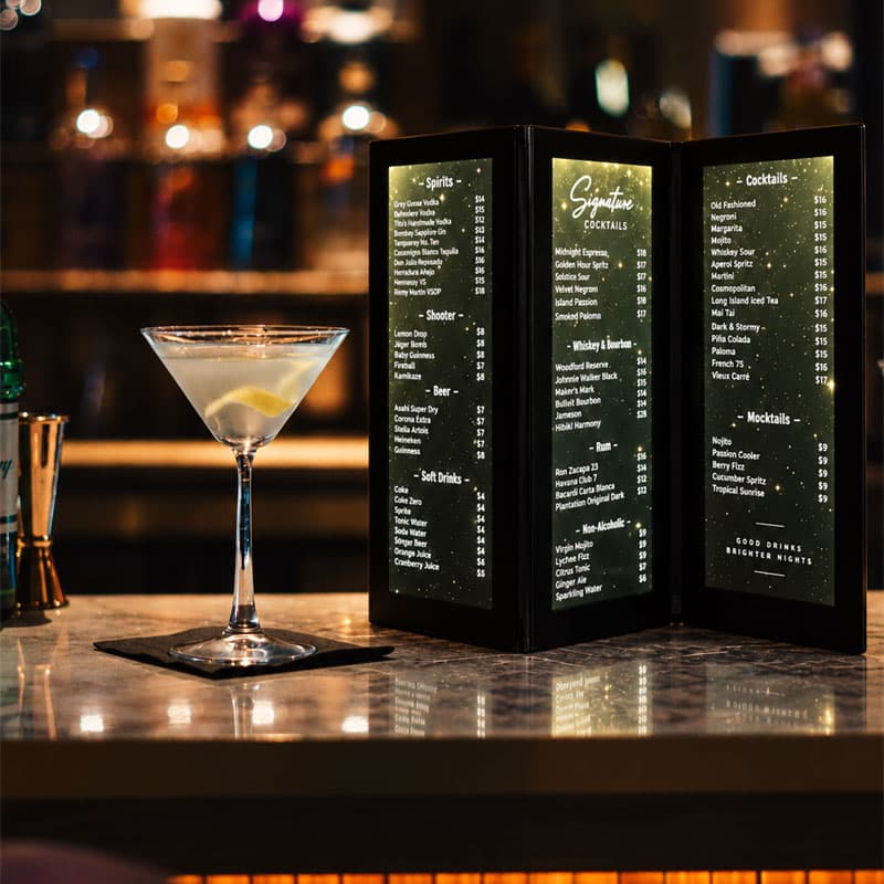 Custom cocktail, wine and drink menu covers