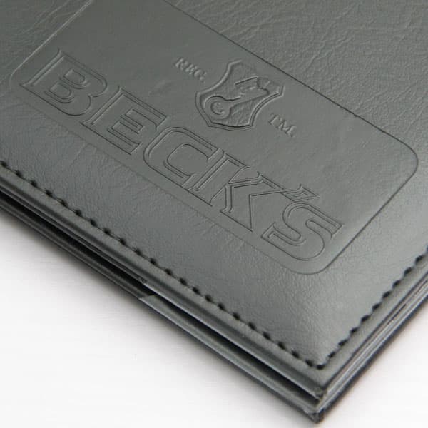 Embossing customization finish on hospitality products