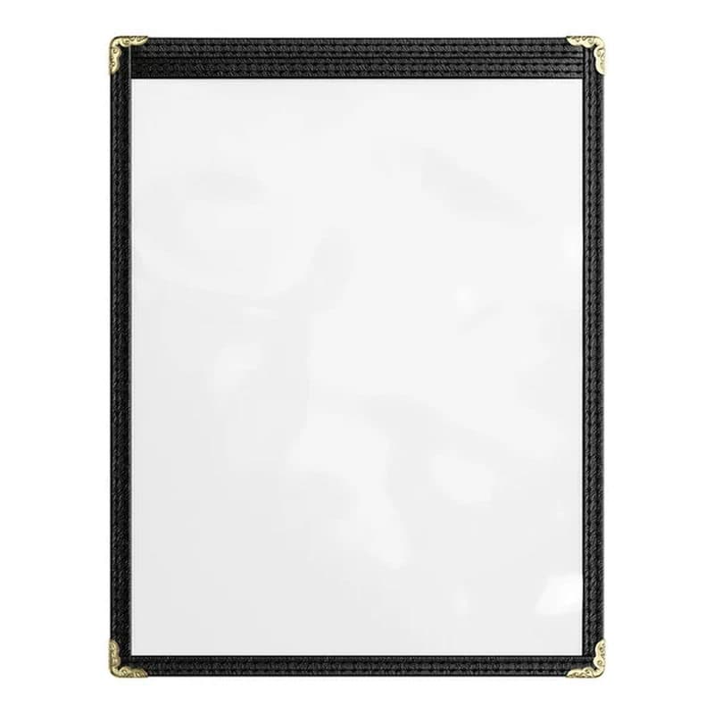 Black 2-View Single Pocket Vinyl Menu Cover