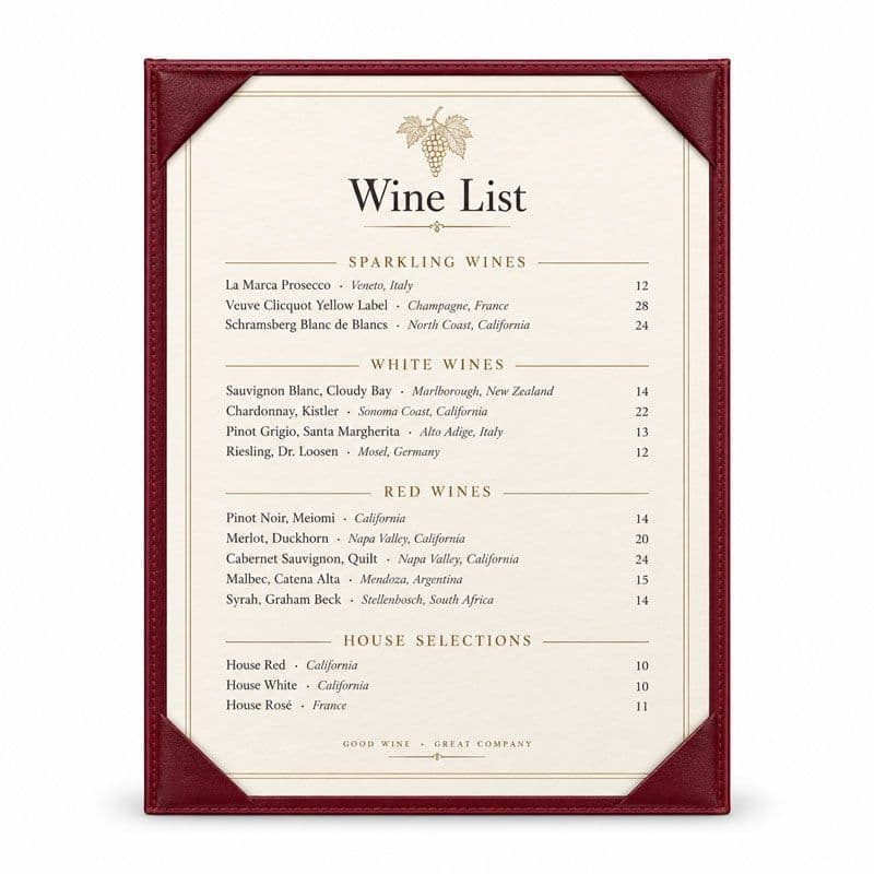 Single Panel Menu Boards