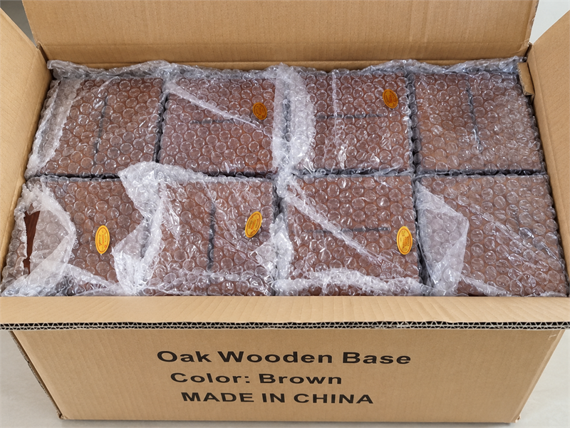 Finished hospitality products protected with bubble bags for packing
